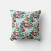 プレゼント包まれたウィンタークリスマステーマ鹿 クッション (正面)