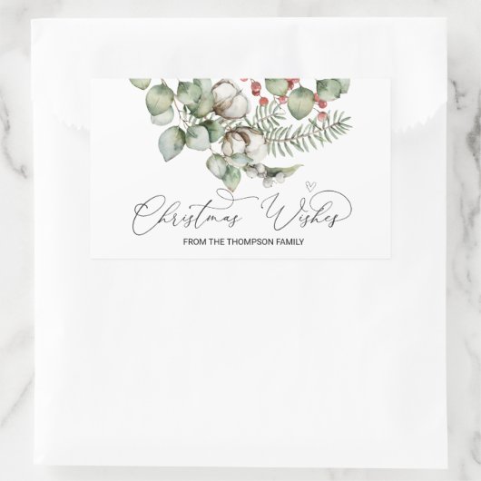 プレゼント用のメリークリスマスプレゼント教室 長方形シール (バッグ)