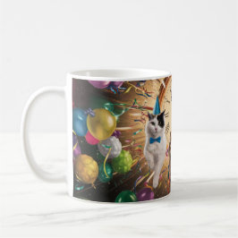 プレゼント箱から猫が出る – お正月のサプライズ コーヒーマグカップ