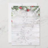 プレゼント+モミの木 会社のクリスマス ワイングラス 招待状 (裏面)