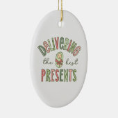 プレゼント、労務最高の、デリバスを提供するオーバル セラミックオーナメント (右)