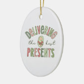 プレゼント、労務最高の、デリバスを提供するオーバル セラミックオーナメント (左)