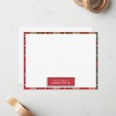 プレックラシックドカラフルパーソナライズされた学生名 ノートカード (正面/裏面インサイチュ)