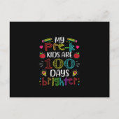 プレック先生100日が100日目の学校を輝かせる インビテーションポストカード (正面)