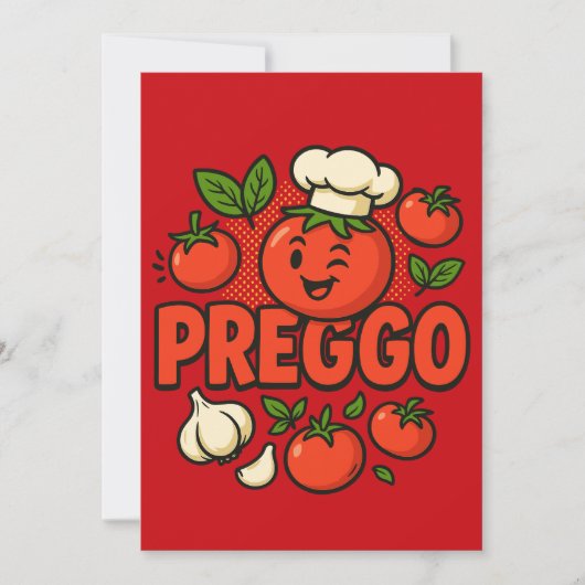 プレッゴソース コスチューム 妊娠発表 招待状 (正面)