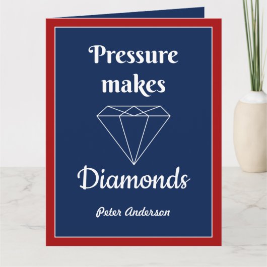 プレッシャーでダイアモンドを祝うカード サンキューカード (正面)