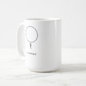 プレッシャー下のミニマルな人物 抽象的な線画 コーヒーマグカップ (正面左)