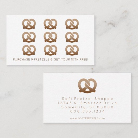 プレッツェルのロイヤリティのスタンプ ロイヤリティカード (正面/裏面)