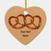 プレッツェルの完璧なペア型枠ノット – あなたのテキスト セラミックオーナメント (正面)