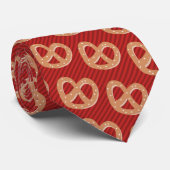 プレッツェルノベルティスナックモチーフ – 斜ストライプ線 ネクタイ (ロール)