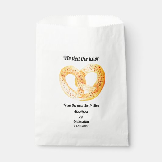 プレッツェルハートウェディングドーナツ フェイバーバッグ (正面)