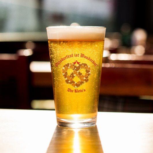 プレッツェルハートオクトーバーフェスト パーソナライズされた タンブラーグラス