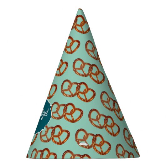 プレッツェルパーティースナックテーマ – 任意の色、独自の文字 パーティーハット (右)