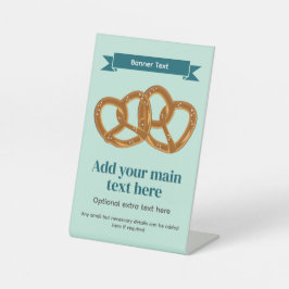 プレッツェルパーティーテーマ- Salty Snacks and Your Text 台座サイン