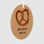 プレッツェルブレッドツイストスナック – 名前または文字を追加 オーナメント (正面)