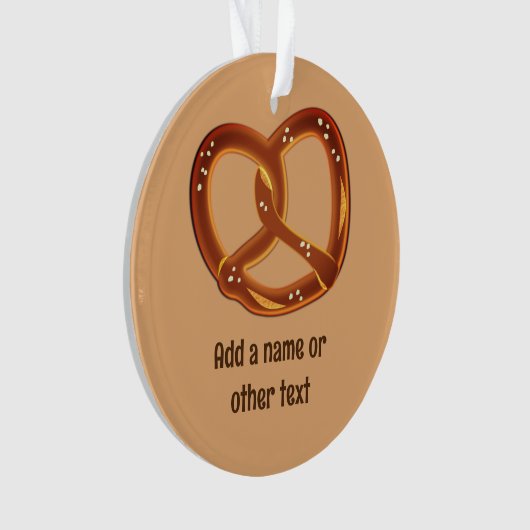 プレッツェルブレッドツイストスナック – 名前または文字を追加 オーナメント (正面)