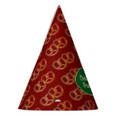 プレッツェルモチーフ、ホリー:クリスマスカラーカスタマイズ パーティーハット (左)