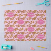 プレッツェル愛とカスタム文字リピート柄ピンク 薄葉紙 (クラフト)