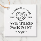 プレッツェル我々は結び目をありがとう結婚のラベル フェイバータグ (正面)