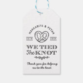 プレッツェル我々は結び目を結んだ感謝結婚しま素朴す ギフトタグ (裏面)