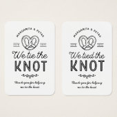 プレッツェル我々は結び目結婚式の引き出物ラベル (正面&裏面)