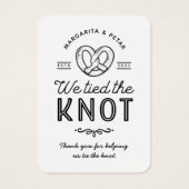 プレッツェル我々は結び目結婚式の引き出物ラベル (裏面)