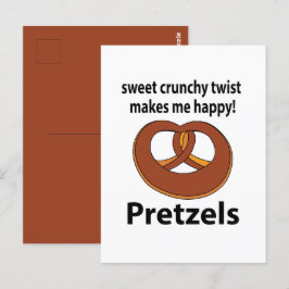 プレッツェル甘いカリカリのツイスト私は幸せなプレッツェル ポストカード