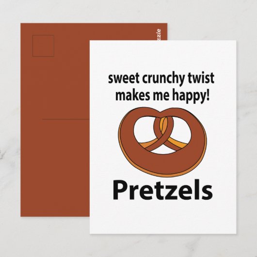 プレッツェル甘いカリカリのツイスト私は幸せなプレッツェル ポストカード (正面/裏面)