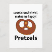プレッツェル甘いカリカリのツイスト私は幸せなプレッツェル ポストカード (正面)