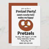 プレッツェル甘いカリカリのツイスト私は幸せなプレッツェル 招待状 (正面/裏面)