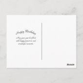 プレッティー ゴールデン フィールド マウンテンズ バースデー ポストカード (裏面)