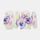 プレッティ・ピンク・パンスィー・フローラル・ウェディング・ケーキ・フェイヴァー・ボックス フェイバーボックス (折り畳みなし)