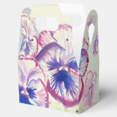 プレッティ・ピンク・パンスィー・フローラル・ウェディング・ケーキ・フェイヴァー・ボックス フェイバーボックス (オープン)