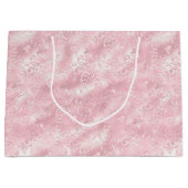 プレッティ ピンク ブラッシュ エレガント グラム ブライダル シャワー ラージペーパーバッグ (正面)