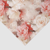 プレッティ ピンク ブラッシュ クリーム ローズ フローラル ブライダル シャワー 薄葉紙 (詳細)