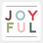 プレッヒモダンーカラフルレインボーレタリング スクエアシール (正面)