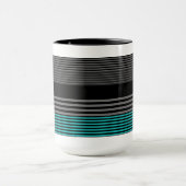 プレッピーで、新しいティール（緑がかった色）は名前と縞で飾ります マグカップ (中央)