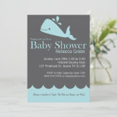 プレッピーなクジラのベビーシャワー招待状 招待状 (スタンド正面)