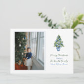 プレッピーなクリスマスツリーとシノワズリのオーナメント シーズンカード (スタンド正面)