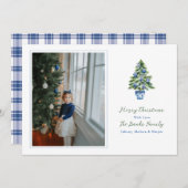 プレッピーなクリスマスツリーにシノワズリーオーナメント シーズンカード (正面/裏面)