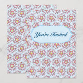 プレッピーなクリスマスピンホイール 招待状 (正面/裏面)