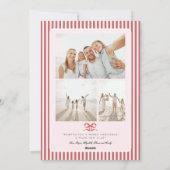 プレッピーなコーストスタイルのボウファミリーフォトクリスマス シーズンカード (裏面)