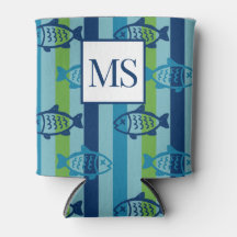 プレッピーなコーストフィッシュ グリーン ブルー ストライプ