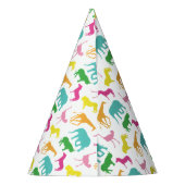 プレッピーなサファリの動物の女の子の誕生会の帽子 パーティーハット (裏面)