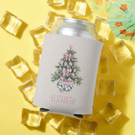 プレッピーなシノワズリーのクリスマスツリー オーダーメイド 缶クーラー