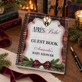 プレッピーなスキー・クリスマスのベビーシャワーのゲスト用デザイン「アプレ・ベベ」 ノートブック