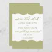 プレッピーなパターン保存日付カード セーブザデート (正面/裏面)