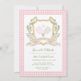 プレッピーなピックルボールバースデー コートを駆け回ろう 招待状