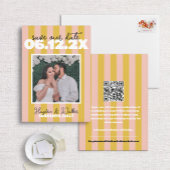 **プレッピーなピンクとイエローのイタリアンリビエラ風** セーブザデート