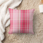 プレッピーなピンクの格子縞の赤面のマドラスキャンデーのピンクのクラシック クッション (ブランケット)